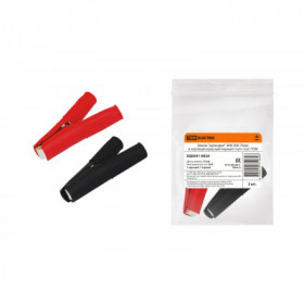 Зажим "крокодил" ЗКИ 30А 75мм в изоляции красный черный (1шт+1шт) TDM
