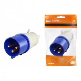 Вилка 013 2Р+РЕ 16А 220В IP44 TDM Вилка 013 2Р+РЕ 16А 220В IP44 TDM