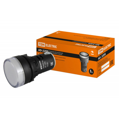 Лампа AD-22DS(LED)матрица d22мм белый 110В AC DC TDM