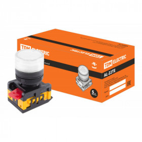 Лампа AL-22TE сигнальная d22мм белый неон 230В цилиндр TDM