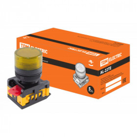 Лампа AL-22TE сигнальная d22мм желтый неон 230В цилиндр TDM