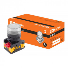 Лампа AL-22TE сигнальная d22мм прозрачн. неон 230В цилиндр TDM