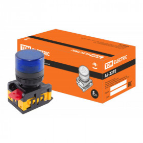 Лампа AL-22TE сигнальная d22мм синий неон 230В цилиндр TDM