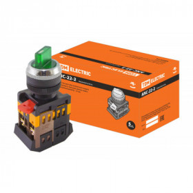 Переключатель АNС-22-2 на 2 фикс.полож.зеленый неон 230В I-O 1з+1р TDM