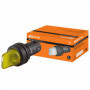 Переключатель на 2 положения с фиксацией SB7-CK2565-24V короткая ручка(LED) d22мм 1з+1р желтый TDM