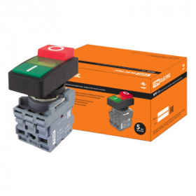 Кнопка двойная MPD13-11G (зеленая красная-выступающая) (LED) d22мм 24В (I O) линза зеленая TDM