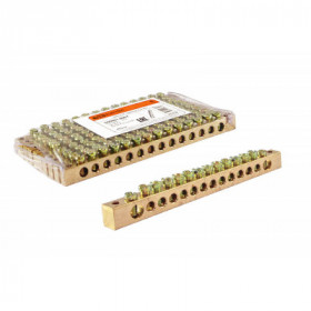 Шина "N" нулевая 6х9мм 14 2 (14групп крепеж по краям) TDM