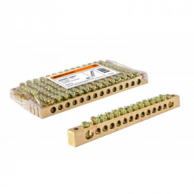 Шина "N" нулевая 8x12мм 14 2 (14 групп крепеж по краям) TDM