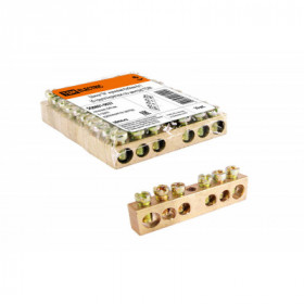 Шина "N" нулевая 6х9мм 6 1 (6 групп крепеж по центру) TDM