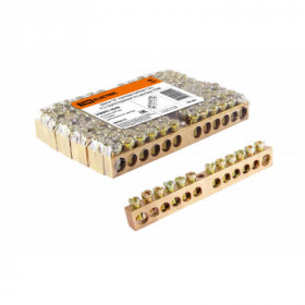 Шина "N" нулевая 6х9мм 12 1 (12 групп крепеж по центру) TDM