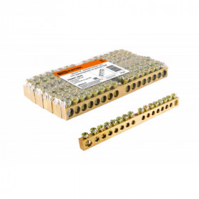 Шина "N" нулевая 6х9мм 16 1 (16 групп крепеж по центру) TDM