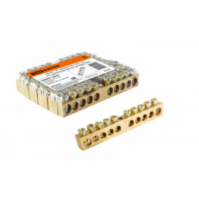 Шина "N" нулевая 8х12мм 10 1 (10 групп крепеж по центру) TDM