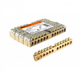 Шина "N" нулевая 8х12мм 12 1 (12 групп крепеж по центру) TDM