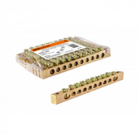 Шина "N" нулевая 6х9мм 10 2 (10 групп крепеж по краям) TDM