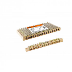 Шина "N" нулевая 6х9мм 16 2 (16 групп крепеж по краям) TDM