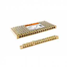 Шина "N" нулевая 6х9мм 18 2 (18 групп крепеж по краям) TDM