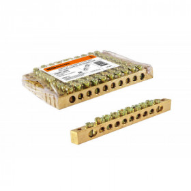 Шина "N" нулевая 8x12мм 10 2 (10 групп крепеж по краям) TDM