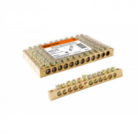 Шина "N" нулевая 8x12мм 12 2 (12 групп крепеж по краям) TDM