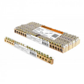 Шина "N" нулевая 6х9мм 20 2 (20 групп крепеж по краям) TDM инд. стикер TDM