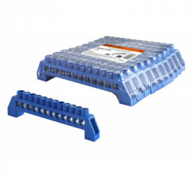 Шина "N" нулевая в изоляторе 6х9мм 12 групп никелированная TDM