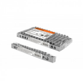 Шина "N" нулевая 6х9мм 12 2 (12 групп крепеж по краям) никелированная инд. стикер TDM