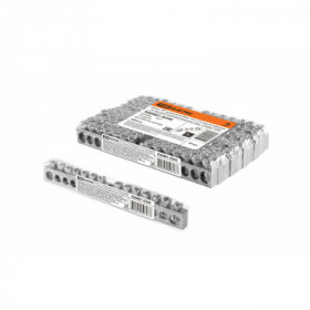 Шина "N" нулевая 6х9мм 14 1 (14 групп крепеж по центру) никелированная инд. стикер TDM