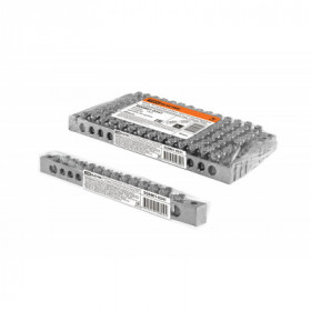 Шина "N" нулевая 6х9мм 14 2 (14 групп крепеж по краям) никелированная инд. стикер TDM