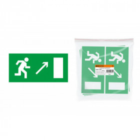 Знак "Направление к эвакуационному выходу направо вверх" 200х100мм TDM