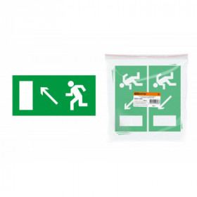 Знак "Направление к эвакуационному выходу налево вверх" 200х100мм TDM