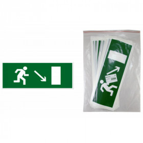 Знак "Направление к эвакуационному выходу направо вниз" 350х124мм для ССА TDM