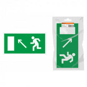 Знак "Направление к эвакуационному выходу налево вверх" 350х124мм для ССА инд. упаковка TDM