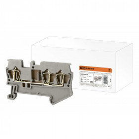 Зажим клеммный безвинтовой (ЗКБ) 3 вывода 1.5 мм2 17.5А серый TDM