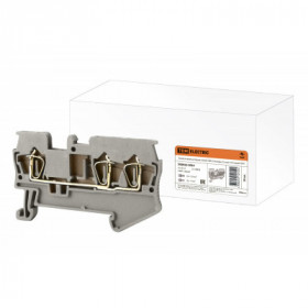 Зажим клеммный безвинтовой (ЗКБ) 3 вывода 2.5 мм2 31А серый TDM