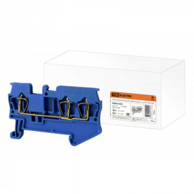 Зажим клеммный безвинтовой (ЗКБ) 3 вывода 2.5 мм2 31А синий TDM