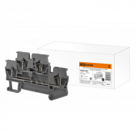 Двухуровневый зажим клеммный безвинтовой (ДЗКБ) 2.5 мм2 31А серый TDM