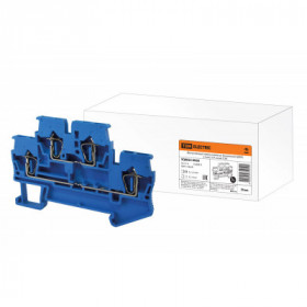 Двухуровневый зажим клеммный безвинтовой (ДЗКБ) 2.5 мм2 31А синий TDM