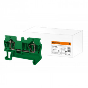 Зажим клеммный безвинтовой (ЗКБ) 2.5 мм2 31А зеленый TDM