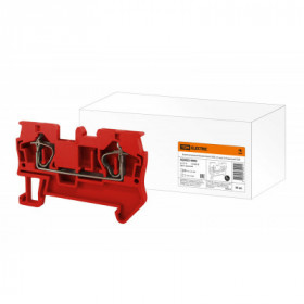 Зажим клеммный безвинтовой (ЗКБ) 2.5 мм2 31А красный TDM