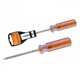 Отвертка крестовая. прозрачная рукоятка. углеродистая сталь. тип PH3 x 200 мм. серия "Гранит" TDM