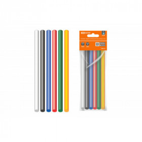 Клеевые стержни универсальные цветные. 11 мм x 100 мм. набор 6 шт. "Алмаз" TDM