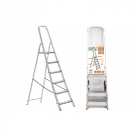 Стремянка алюминиевая СА6. 6 ступеней. усиленный профиль h-1210 мм. Народная