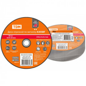 Диск отрезной по металлу. 230х2.5х22.2. тип 41. A30SBF. серия "Рубин". TDM