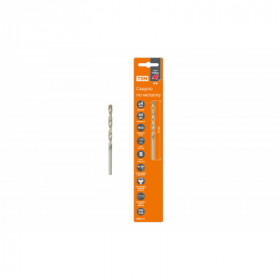 Сверло по металлу. 4 мм. полир.. HSS. класс точн. В. 118⁰. цилиндр. хв.. блистер 1 шт. "Рубин" TDM