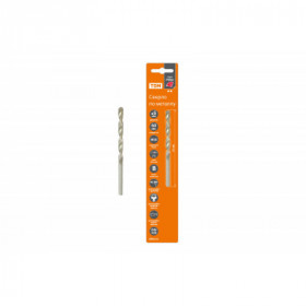 Сверло по металлу. 5 мм. полир.. HSS. класс точн. В. 118⁰. цилиндр. хв.. блистер 1 шт. "Рубин" TDM